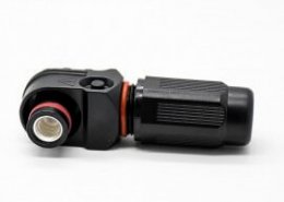 儲能連接器防水黑色插頭母頭單芯8mm直角200A塑料IP67高壓