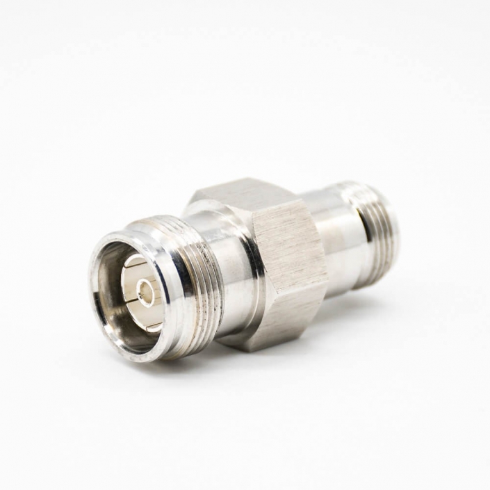 1 rf轉接頭直式N頭轉4.3/10母轉母鎳射頻同軸連接器