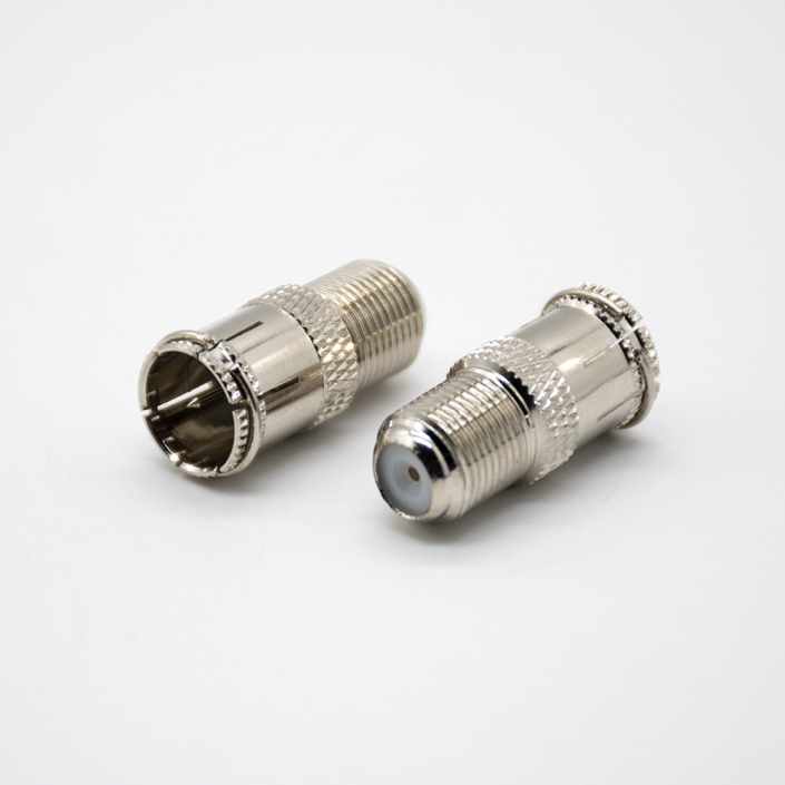 1 F型同軸連接器F母頭轉公頭直式射頻連接器