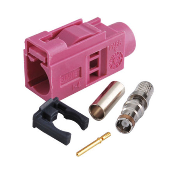21 Fakra連接器母頭H型壓接焊接接線RG58 LMR-195 RG400 RG142連接器