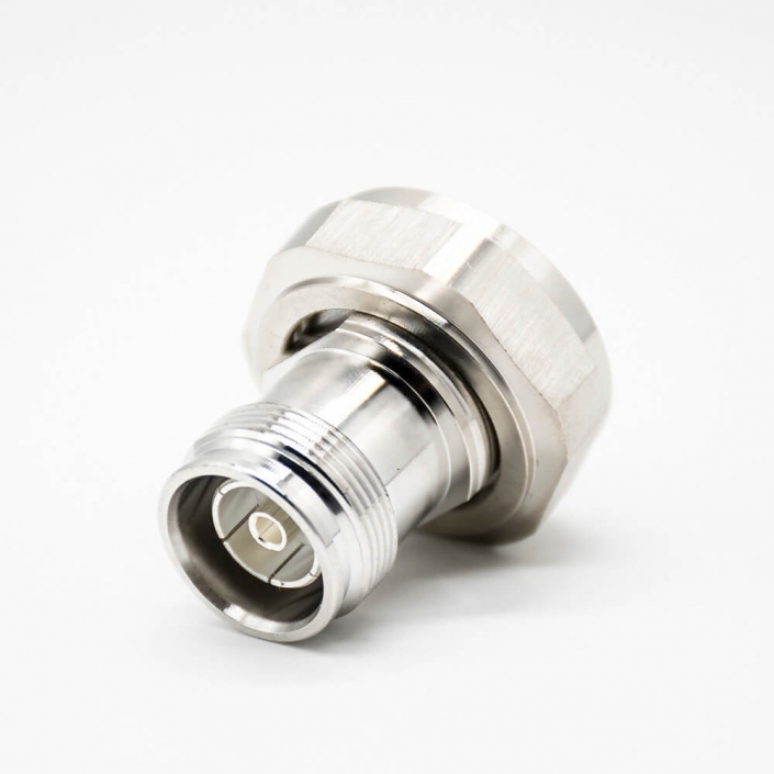 5 DIN型轉接頭直式DIN7-16公轉4.3/10公頭RF轉接頭鍍鎳連接器