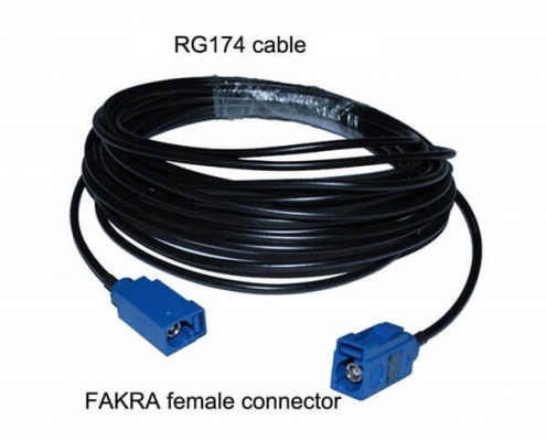 Fakra連接器生產廠家專供法卡C型母頭接RG174線線長1M