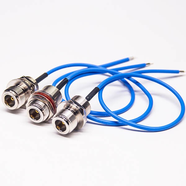 rf-cable-jumpers-rg405-assembly-30cm-with-n-bulkhead-female-connector(13) N頭連接器母頭前鎖板接 RG405線30CM