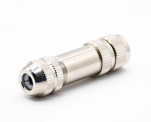 M8現場組裝插頭3芯母直式帶屏蔽金屬外殼M8*1.0
