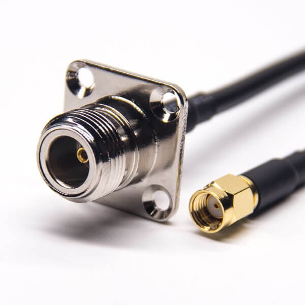 N型頭母頭直式法蘭安裝轉SMA反極公頭直式同軸線纜接RG223 RG58 N型頭母頭直式法蘭安裝轉SMA反極公頭直式同軸線纜接RG223 RG58