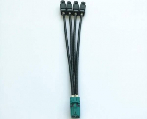 Fakra連接線電動公母4針同軸連接器汽車電纜線長20CM