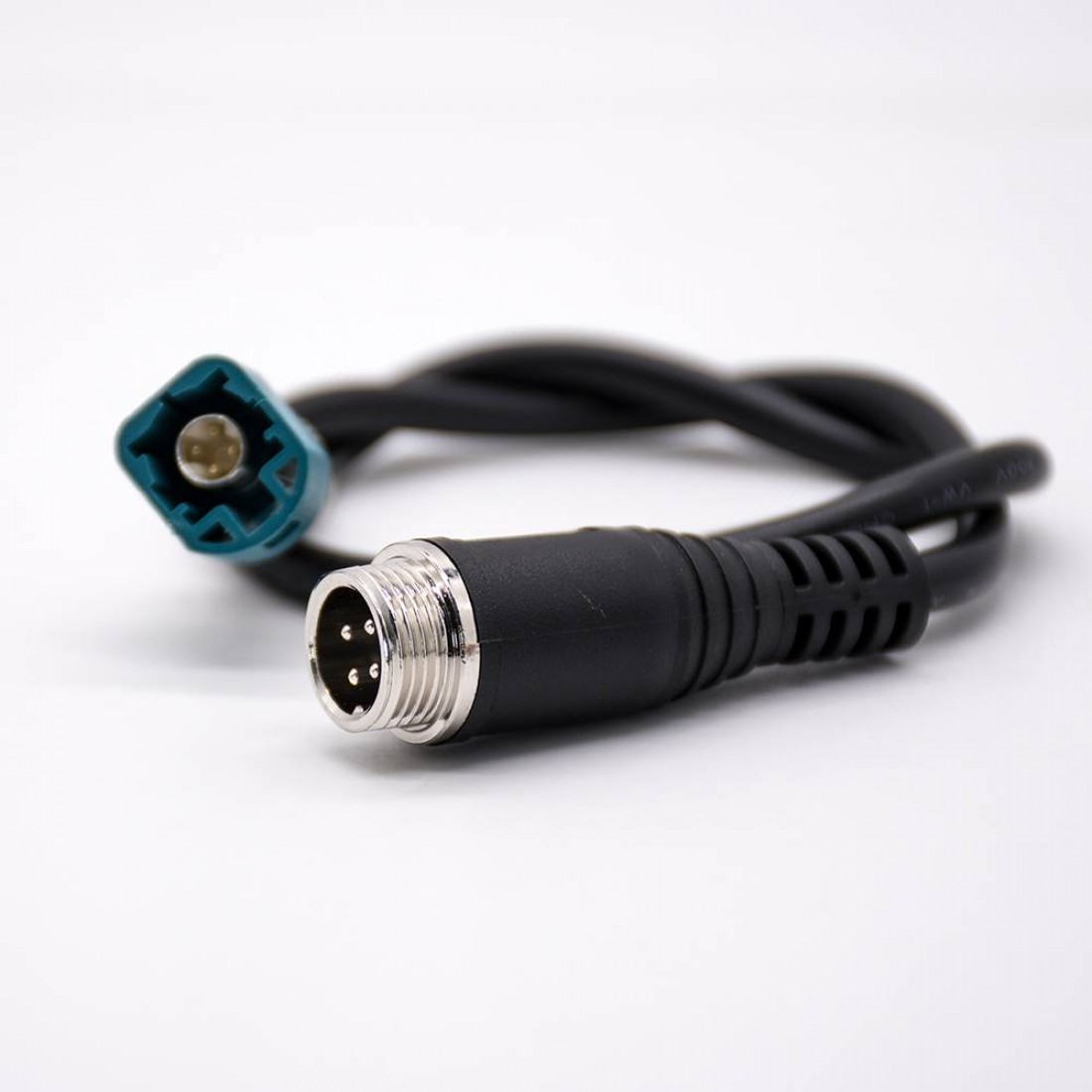 汽車連接器Fakra直式HSD4芯Z型公頭轉(zhuǎn)GX12 4芯公頭線束
