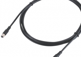 M5注塑線材防水M5 4芯母頭轉4芯公頭延展線1米26AWG