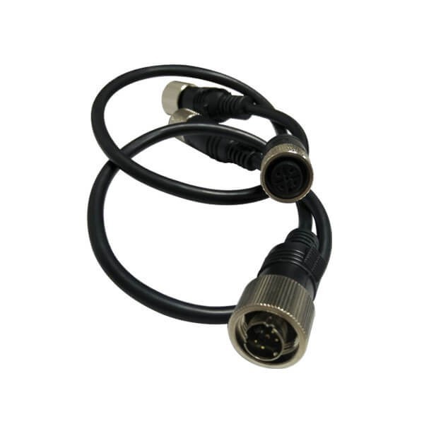 M12 4P防水電纜接頭母頭轉MINI DIN 4PIN公頭頭注塑線30CM AWG22
