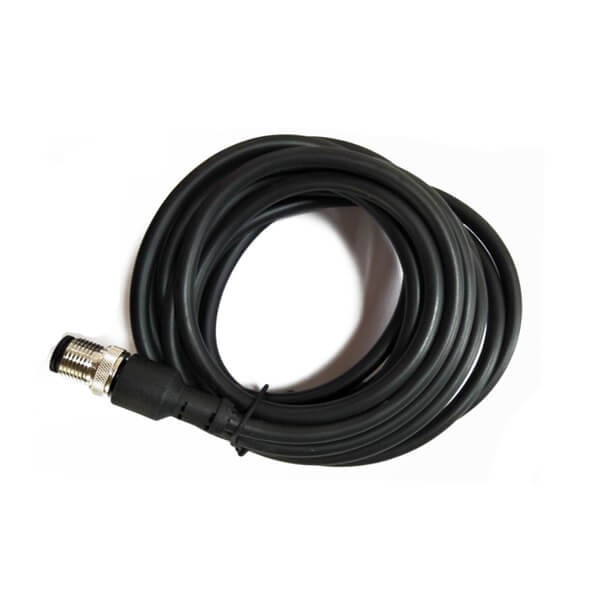 M12注塑線3芯公頭單邊電纜5M AWG22 IP67防水直式成型線不帶屏蔽
