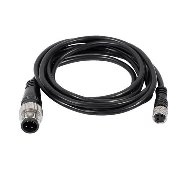 M12航空電纜A Code 4芯公頭轉M8 3芯母頭雙邊注塑成型線2M AWG24不帶屏蔽