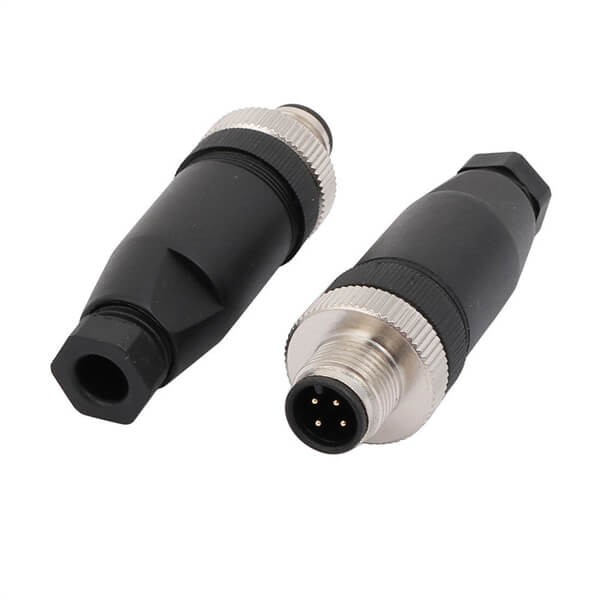 M12現(xiàn)場組裝插頭A編碼4芯公直式不帶屏蔽塑料外殼PG7定制