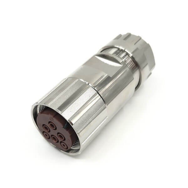 編碼器M23連接器6芯母插頭壓接防水式工業重載連接器