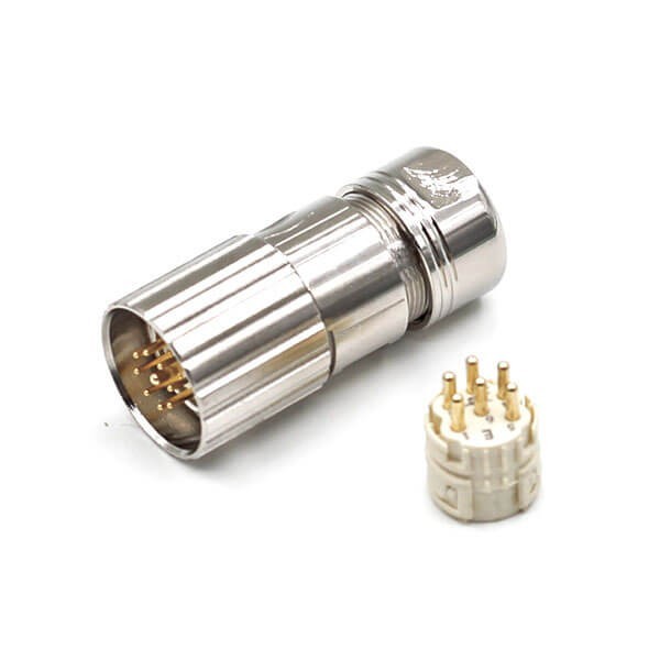 M23信號連接器9芯公插頭壓接插頭20A 300V
