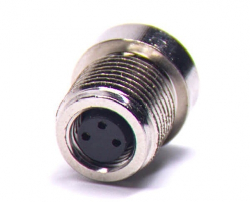 傳感器M8連接器接線 A型板端前鎖焊線式3芯母插座傳感器
