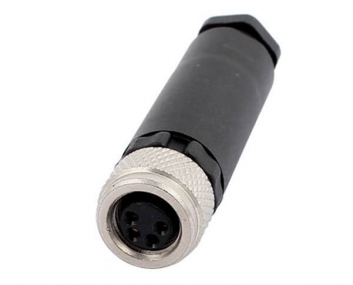M8現場組裝插頭4芯母直式不帶屏蔽塑料外殼M8*1.0定制