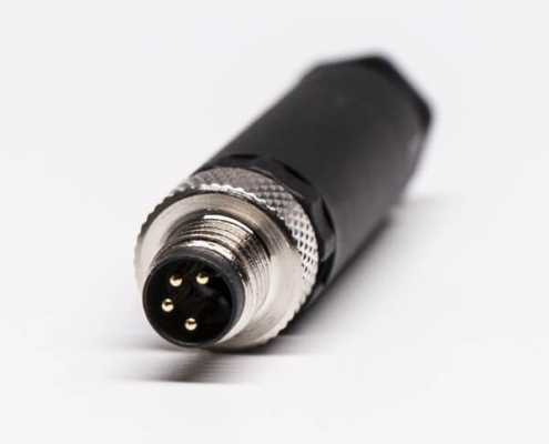 M8現場組裝插頭4芯公直式不帶屏蔽塑料外殼M8*1.0-
