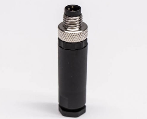 M8現場組裝插頭3芯公直式不帶屏蔽塑料外殼M8*1.0定制