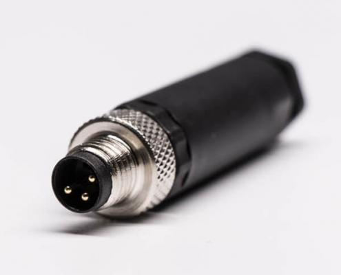 M8現場組裝插頭3芯公直式不帶屏蔽塑料外殼M8*1.0定制