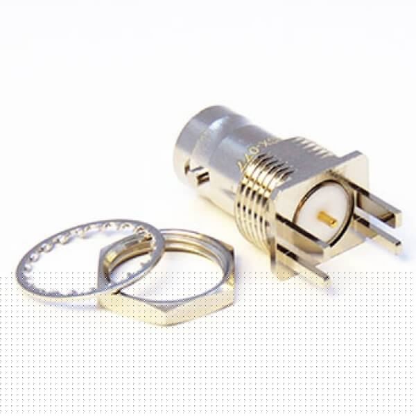 HD BNC連接器180度母頭卡板接PCB板厚度2.1mm穿墻式