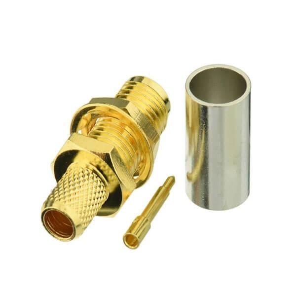 SMA射頻同軸連接器母頭壓接帶螺母墊片接RG8線 SMA射頻同軸連接器母頭壓接帶螺母墊片接RG8線