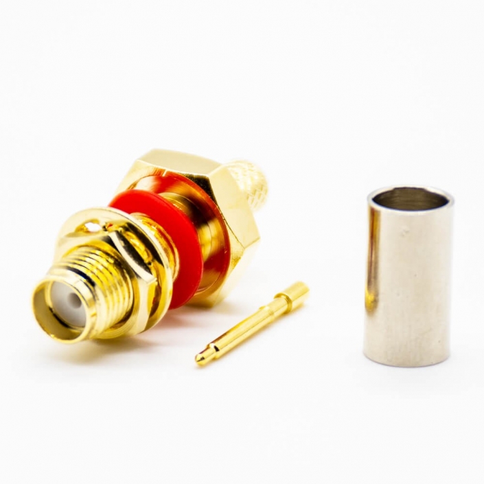 RP-SMA防水母頭直式接線LMR200壓接前鎖連接器 RP-SMA防水母頭直式接線LMR200壓接前鎖連接器