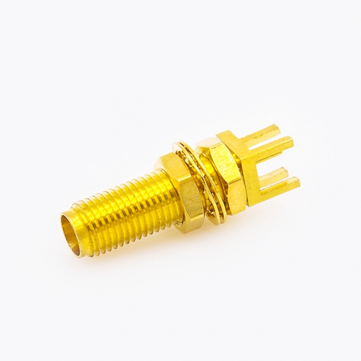 SMA連接器前鎖穿墻母頭直式PCB板卡板 SMA連接器前鎖穿墻母頭直式PCB板卡板