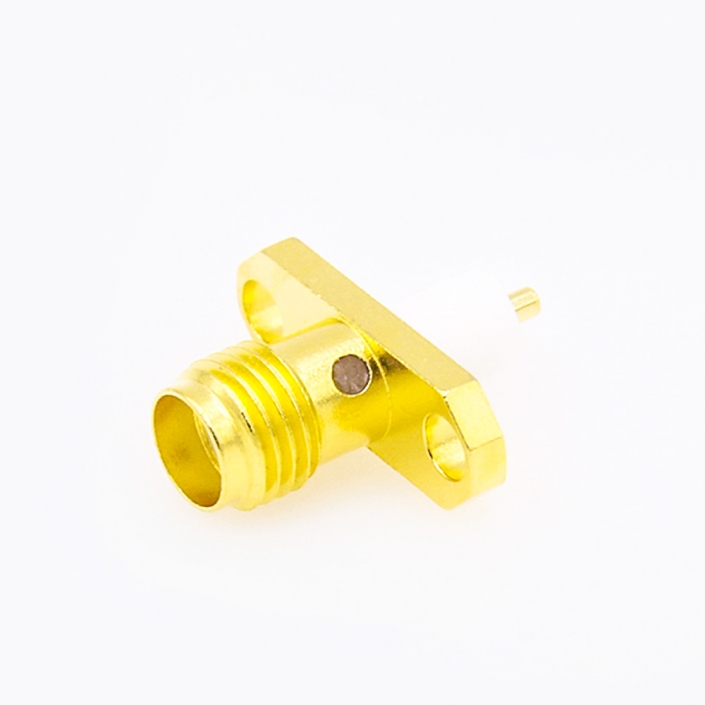 面板SMA連接器2孔法蘭母頭直式焊板用于PCB安裝 面板SMA連接器2孔法蘭母頭直式焊板用于PCB安裝