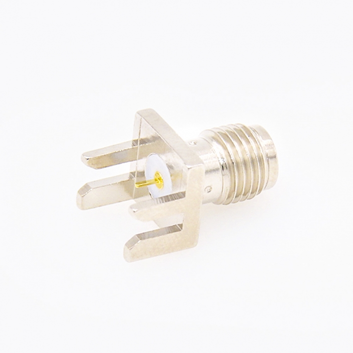 SMA連接器母頭鍍鎳直式PCB安裝板卡板 SMA連接器母頭鍍鎳直式PCB安裝板卡板