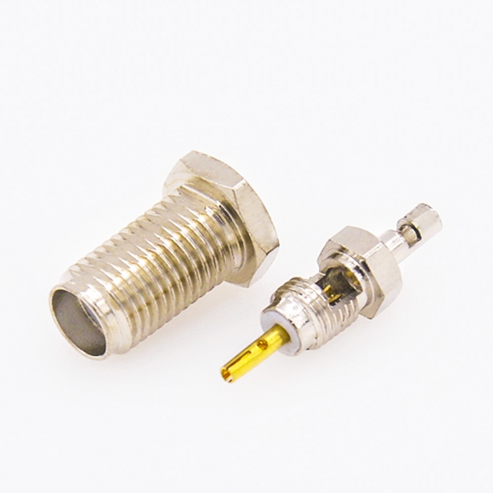 SMA連接器用于0.4D線纜直式母頭開天窗焊接式 SMA連接器用于0.4D線纜直式母頭開天窗焊接式