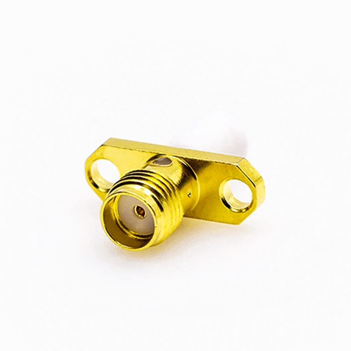PCB安裝SMA連接器焊板母頭直式面板安裝2孔法蘭 PCB安裝SMA連接器焊板母頭直式面板安裝2孔法蘭