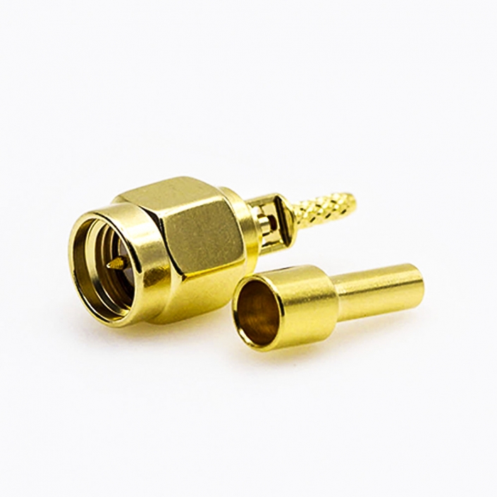 SMA公頭壓接連接器直式用于RG178 / RG196 SMA公頭壓接連接器直式用于RG178 / RG196
