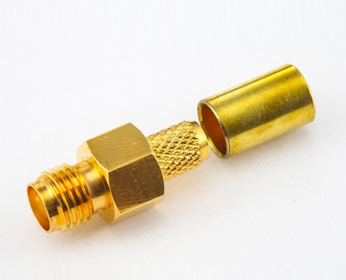 接線RG58 / RG142 / SYV50-3 SMA連接器母頭直式壓接類型
