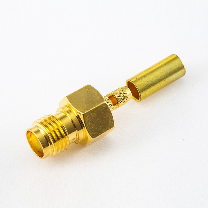 接線RG174 / RG316 / LMR100 SMA連接器母頭直式開天窗壓接式 接線RG174 / RG316 / LMR100 SMA連接器母頭直式開天窗壓接式
