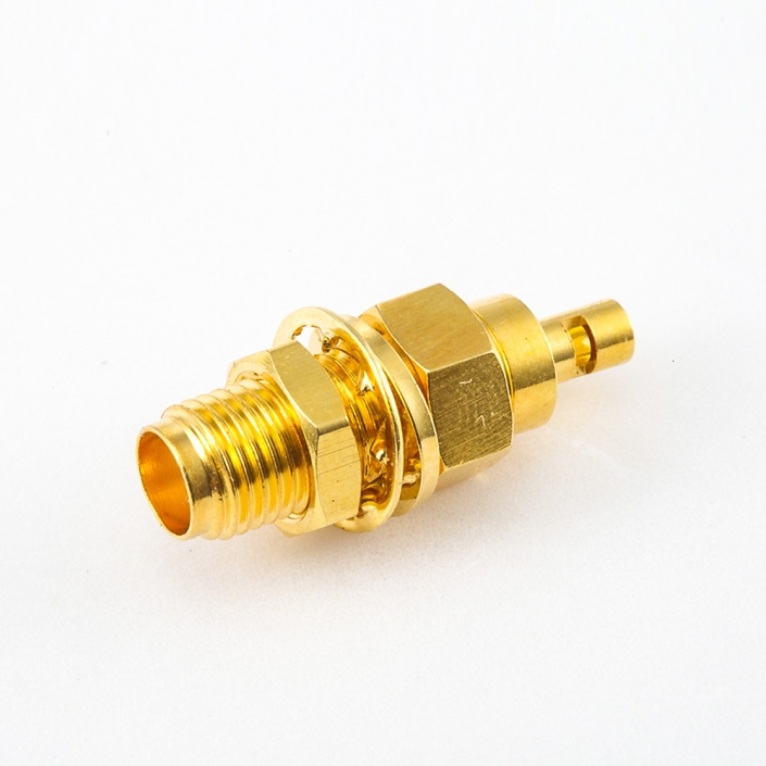 用于RG178 / 1.37mm / 1.45mmSMA連接器母頭直式面板安裝開天窗焊接式前鎖穿墻 用于RG178 / 1.37mm / 1.45mmSMA連接器母頭直式面板安裝開天窗焊接式前鎖穿墻