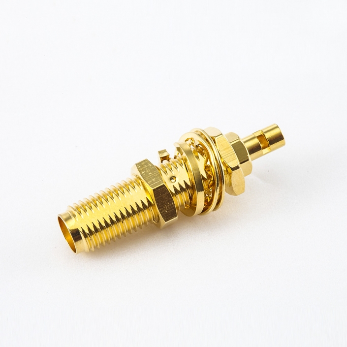 接線SMA連接器母頭直式開天窗焊接式用于RG178 / 1.37mm / 1.45mm面板安裝前鎖穿墻