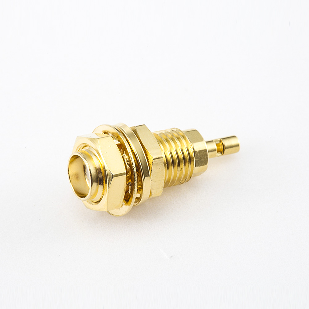 SMA射頻接線母頭直式連接器后鎖穿墻開天窗焊接式用于1.13MM