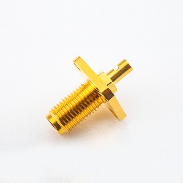 面板安裝SMA連接器母頭直式4孔法蘭開天窗焊接式用于RG178 / 1.37mm / 1.45mm 面板安裝SMA連接器母頭直式4孔法蘭開天窗焊接式用于RG178 / 1.37mm / 1.45mm