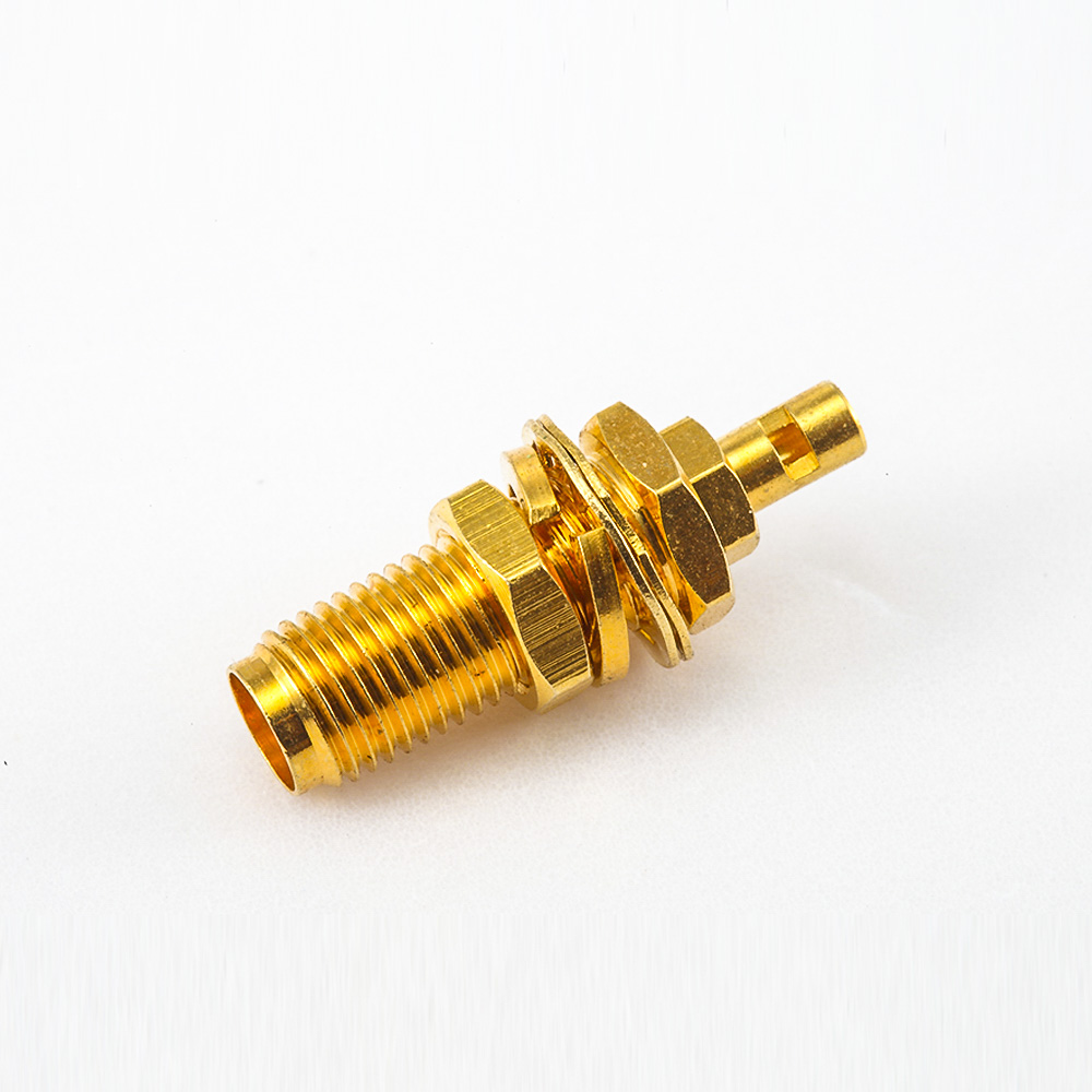 SMA 50歐姆接線用于RG178 / 1.37mm / 1.45mm連接器母頭直式面板安裝前鎖穿墻開天窗焊接式