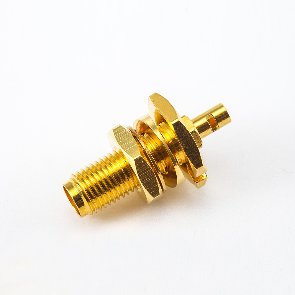 用于RG178 / 1.37mm / 1.45mm接線SMA連接器母頭直式前鎖穿墻開天窗焊接式