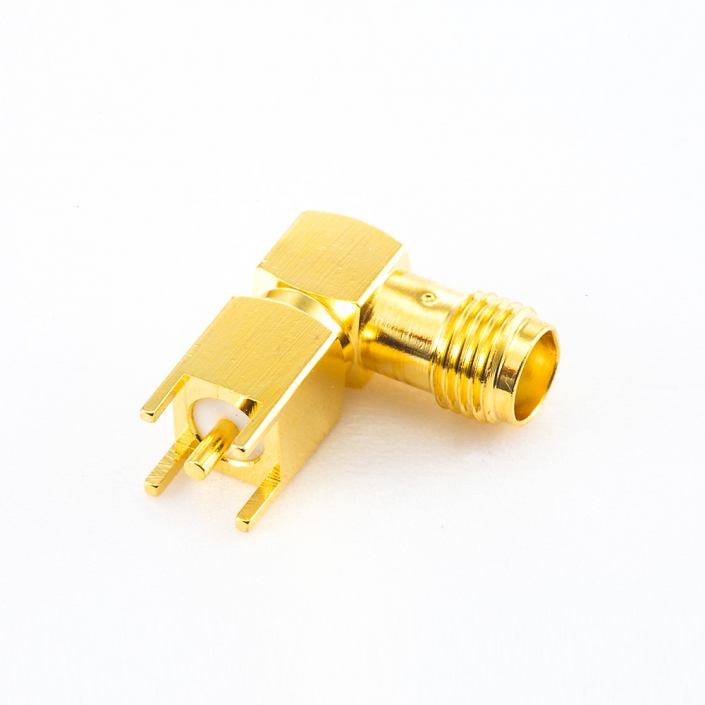 彎式SMA母頭連接器PCB安裝插孔 彎式SMA母頭連接器PCB安裝插孔