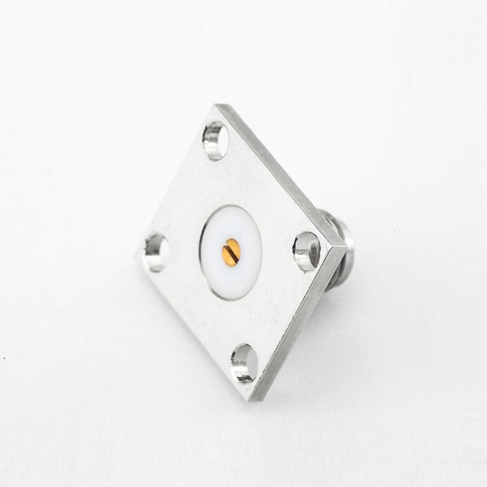 SMA連接器插孔直式PCB安裝焊板4孔法蘭 SMA連接器插孔直式PCB安裝焊板4孔法蘭