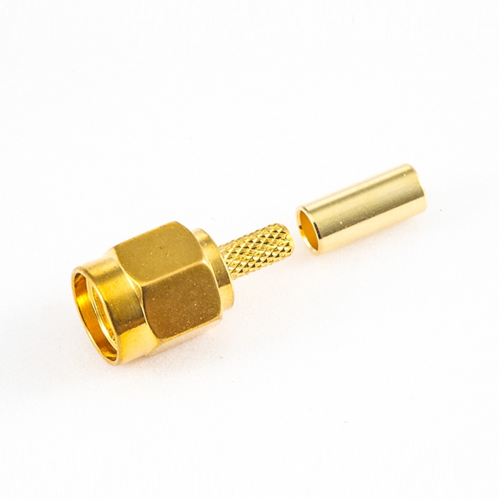 SMA連接器RG174 / RG316 / LMR100壓接型直式公頭接線 SMA連接器RG174 / RG316 / LMR100壓接型直式公頭接線