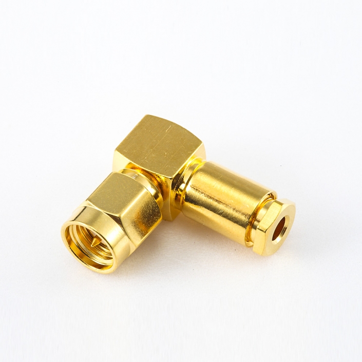 SMA公頭RG58 彎式夾l螺母鎖緊用于RG58 / RG142 / SYV50-3 SMA公頭RG58 彎式夾l螺母鎖緊用于RG58 / RG142 / SYV50-3