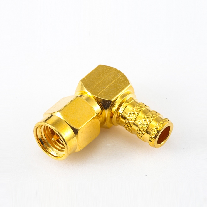 SMA壓接連接器RG58 / RG142 / SYV50-3公頭彎式用于接線 SMA壓接連接器RG58 / RG142 / SYV50-3公頭彎式用于接線