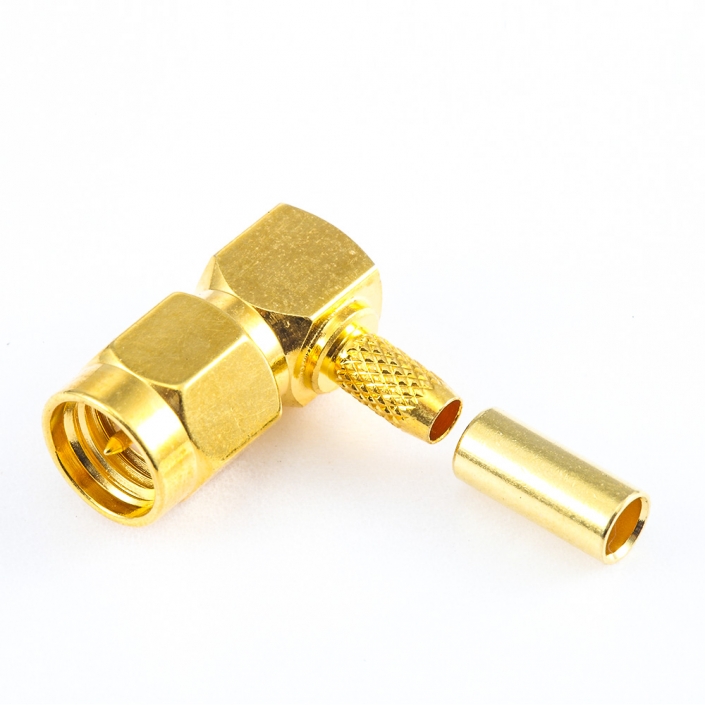SYV50-2接線SMA公頭彎式連接器壓接 SYV50-2接線SMA公頭彎式連接器壓接