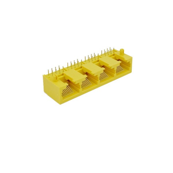 RJ45網絡接口插座母座四聯口全塑90度8P8C1*4不帶燈X2 RJ45網絡接口插座母座四聯口全塑90度8P8C1*4不帶燈X2