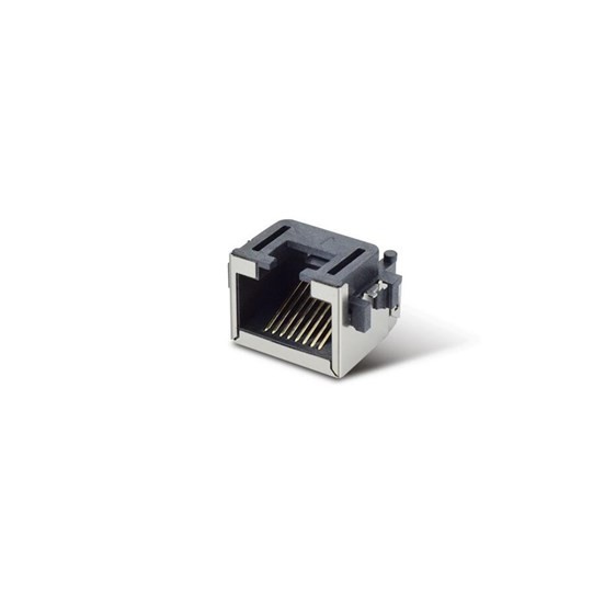 屏蔽RJ45模塊網口母座沉板網絡連接器不帶燈網線插座SMT帶屏蔽X2