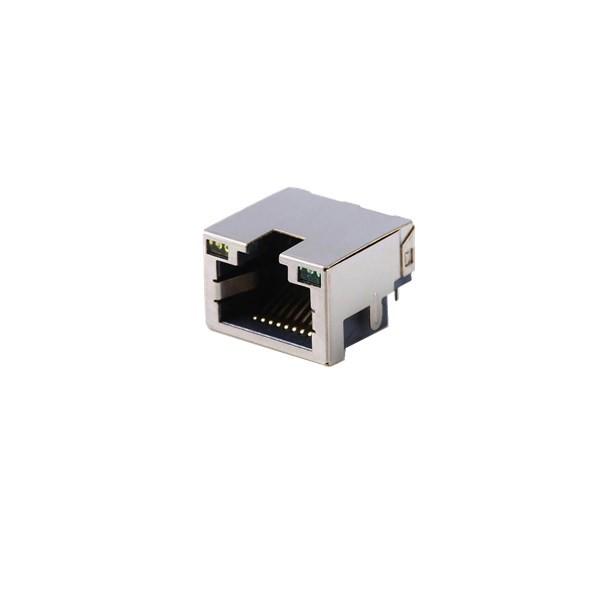 RJ45插座網口貼片連接器左黃右綠沉板式帶屏蔽X2 RJ45插座網口貼片連接器左黃右綠沉板式帶屏蔽X2