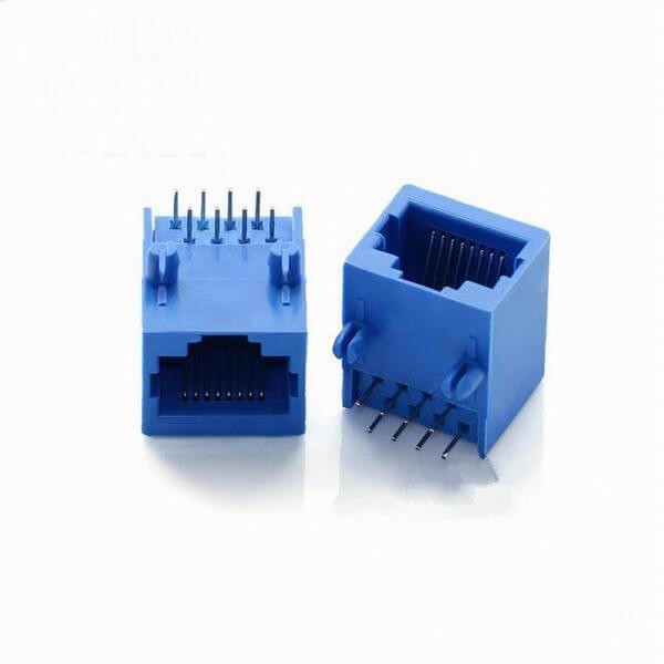 網口RJ45網絡插座90度8P8C藍色網絡模板化連接器X2 網口RJ45網絡插座90度8P8C藍色網絡模板化連接器X2